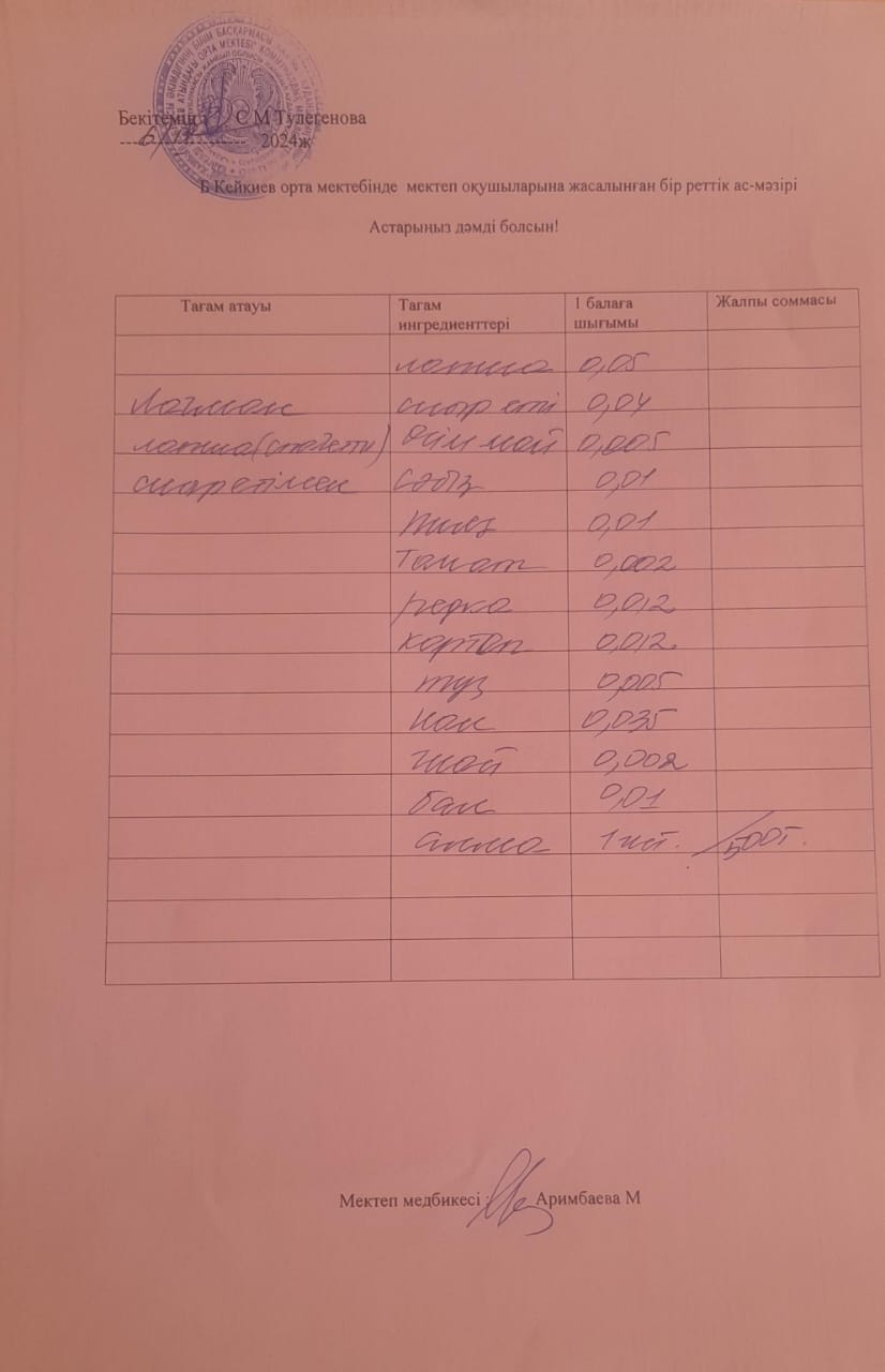 Күнделікті тамақ