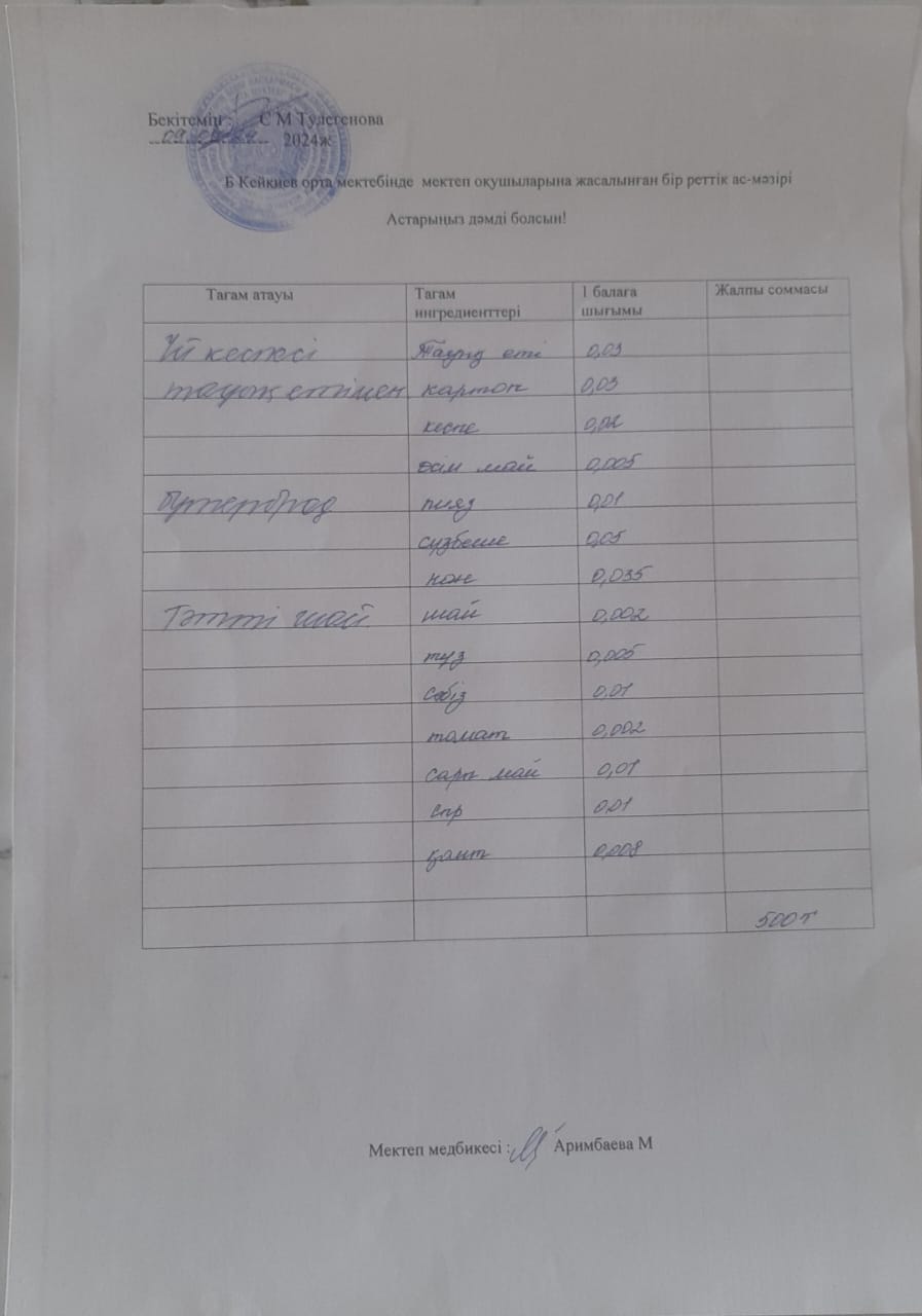 Күнделікті тамақ